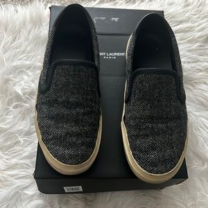 saint laurent wool slip on